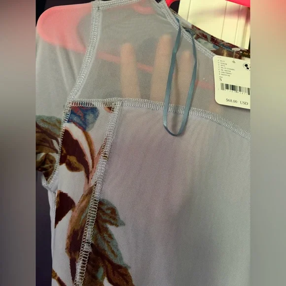 Free People Floral Mesh Long Sleeve Top - Picture 2 of 4